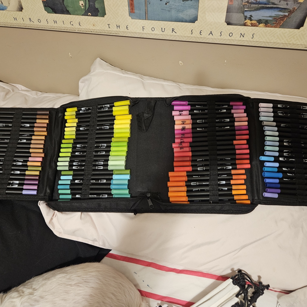 120 Pc. Colorful Dual-tip Brush Marker Set